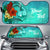 Guam Auto Sun Shade - Tropical Flowers Style Auto Sun Shade - Guam Universal Fit Green - Polynesian Pride