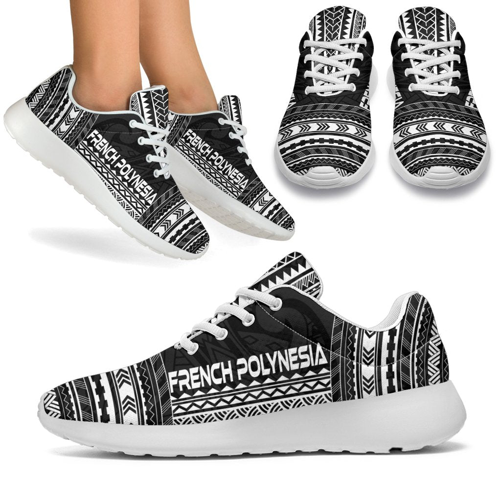 French Polynesia Sporty Sneakers - Polynesian Chief Black Version White - Polynesian Pride