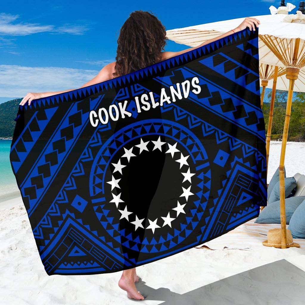 Cook Island Sarong - Seal With Polynesian Tattoo Style ( Blue) One Style One Size Blue - Polynesian Pride