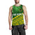 Cook Islands Rugby Men Tank Top Coconut Leaves - The Kuki's Green - Polynesian Pride