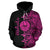 Tahiti Polynesian Hoodie Tahiti Flag Heartbeat Pattern Pink Version TH0 - Polynesian Pride