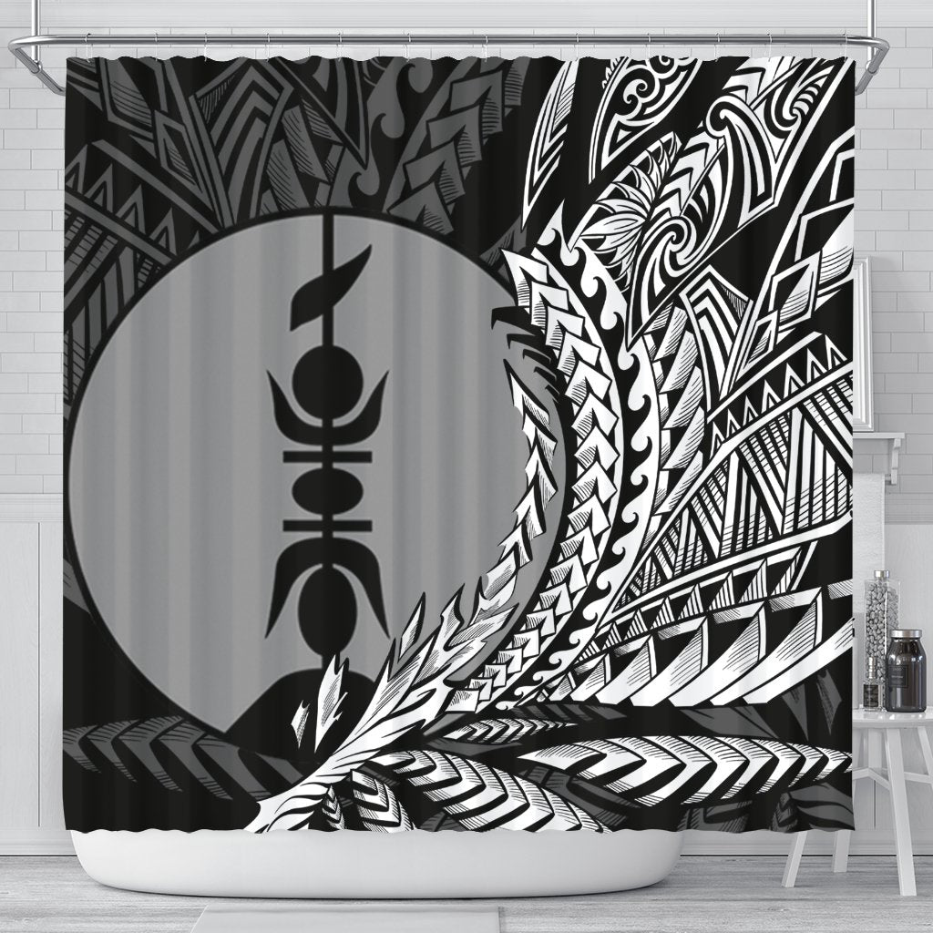 New Caledonia Shower Curtains - Wings Style 177 x 172 (cm) Black - Polynesian Pride