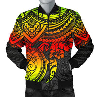 Polynesian Bomber Jacket (Men) - Polynesian Reggae Turtle Reggae - Polynesian Pride