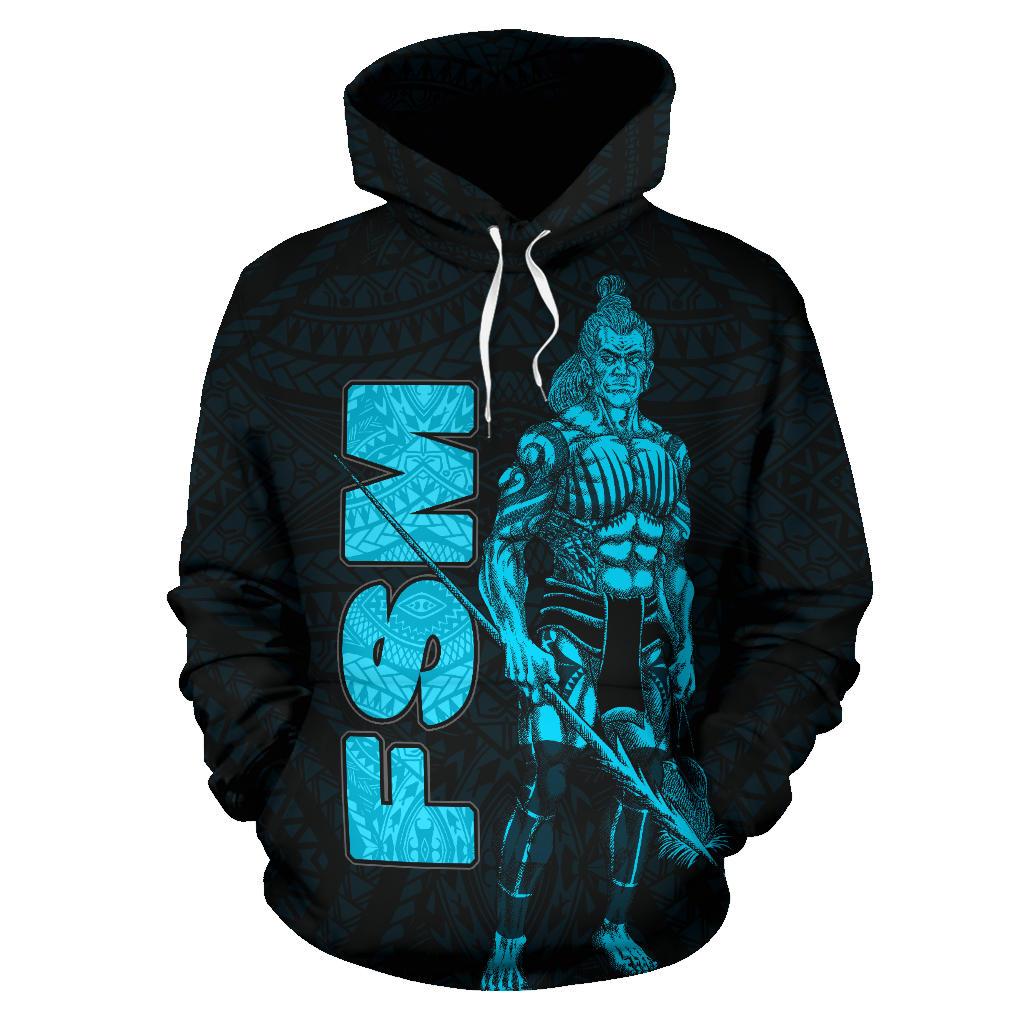 Federates States of Micronesia Hoodie Micronesian Warrior Blue - Polynesian Pride