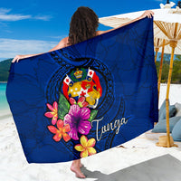 Tonga Polynesian Sarong - Floral With Seal Blue Women One Size Blue - Polynesian Pride