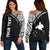 Papua New Guinea Custom Personalised Women's Off Shoulder Sweater - Curve Style Black - Polynesian Pride