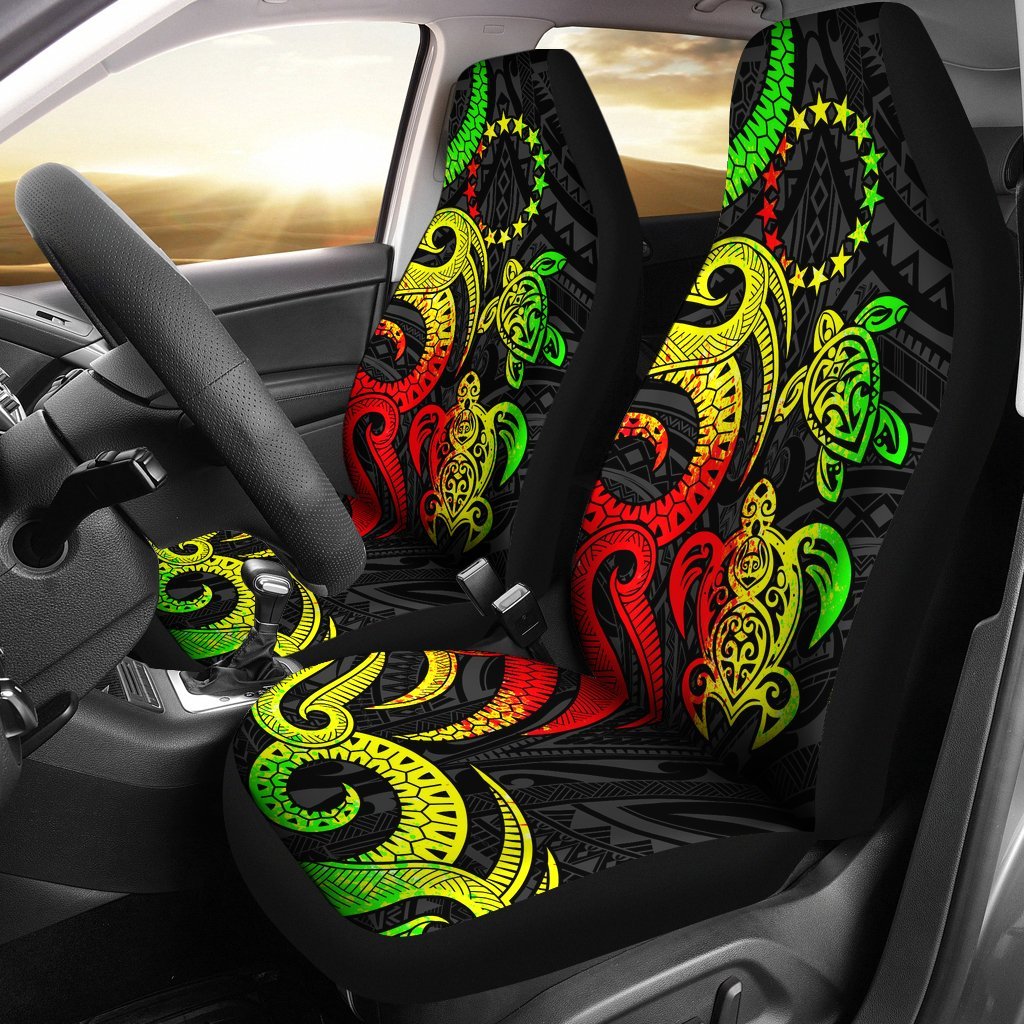 Cook Islands Car Seat Covers - Reggae Tentacle Turtle Universal Fit Reggae - Polynesian Pride