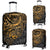 Tahiti Polynesian Luggage Cover - Gold Turtle Hibiscus Flowing GOLD - Polynesian Pride
