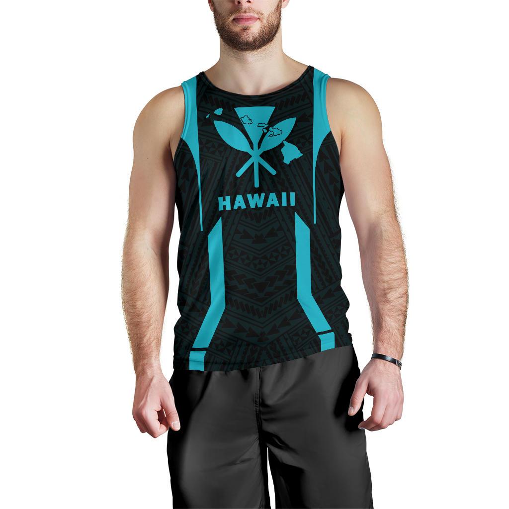 Hawaii Kanaka Polynesian Men's Tank Top Blue - Polynesian Pride