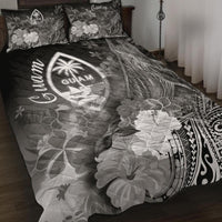 Guam Quilt Bed Set - Humpback Whale with Tropical Flowers (White) White - Polynesian Pride