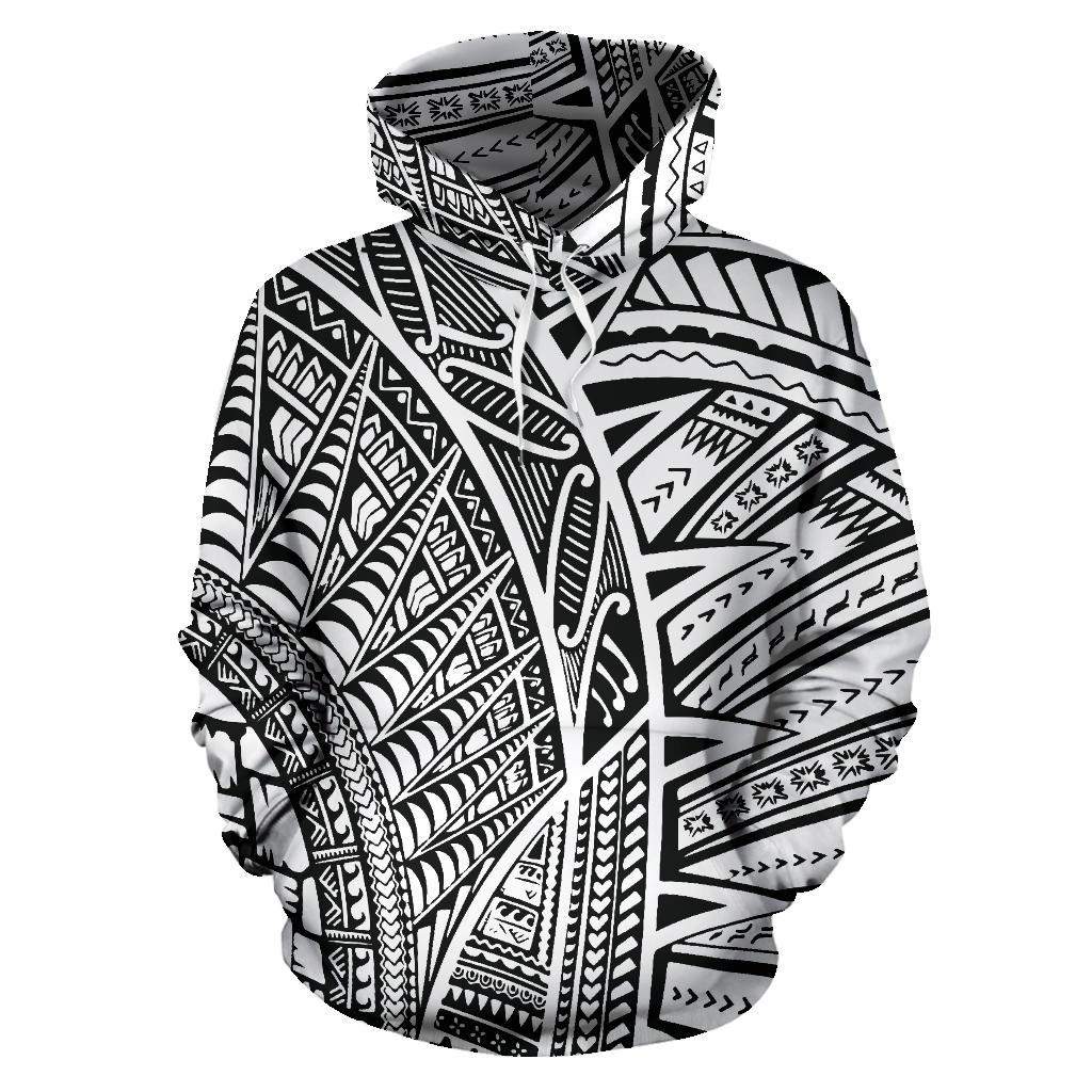 New Zealand Maori Hoodie Maori Full Tattoo All Over Hoodie - Polynesian Pride