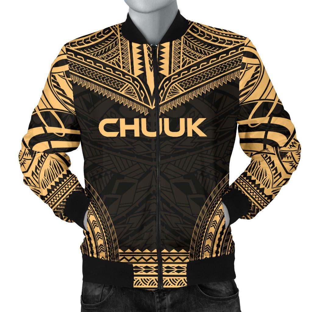 Chuuk Polynesian Chief Men's Bomber Jacket - Gold Version Gold - Polynesian Pride