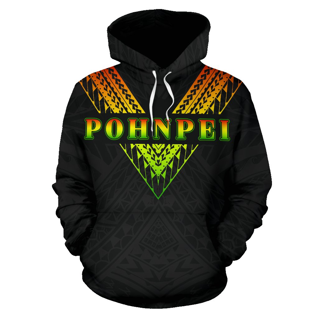Pohnpei All Over Hoodie Reggae Color Sailor Style - Polynesian Pride