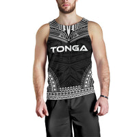 Tonga Men's Tank Top - Polynesian Chief Black Version Black - Polynesian Pride