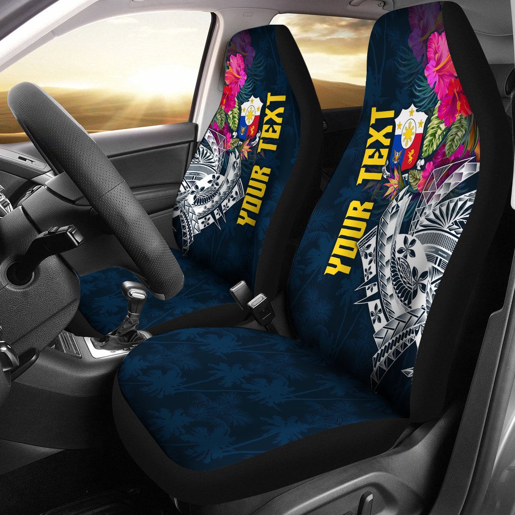 The Philippines Personalised Car Seat Covers - Summer Vibes Universal Fit Blue - Polynesian Pride