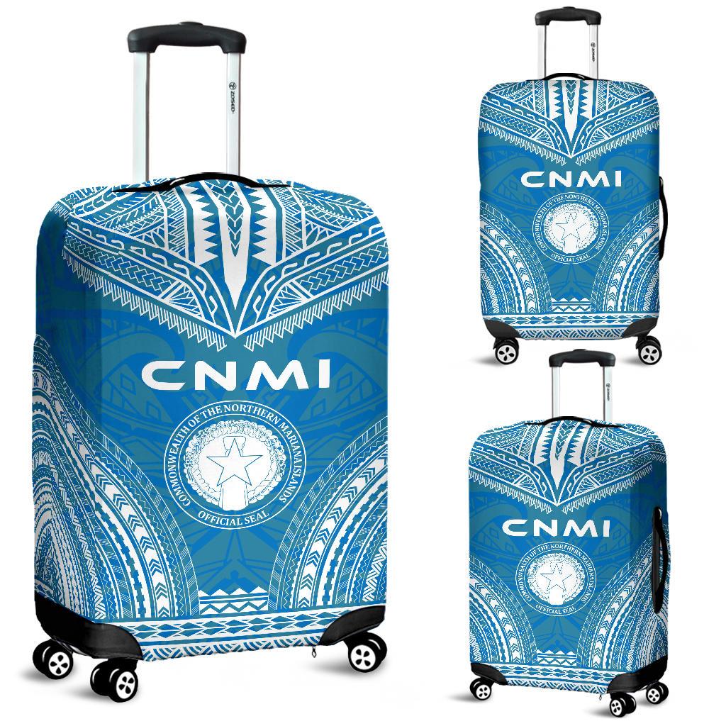 Northern Mariana Islands Flag Polynesian Chief Luggage Cover Blue - Polynesian Pride