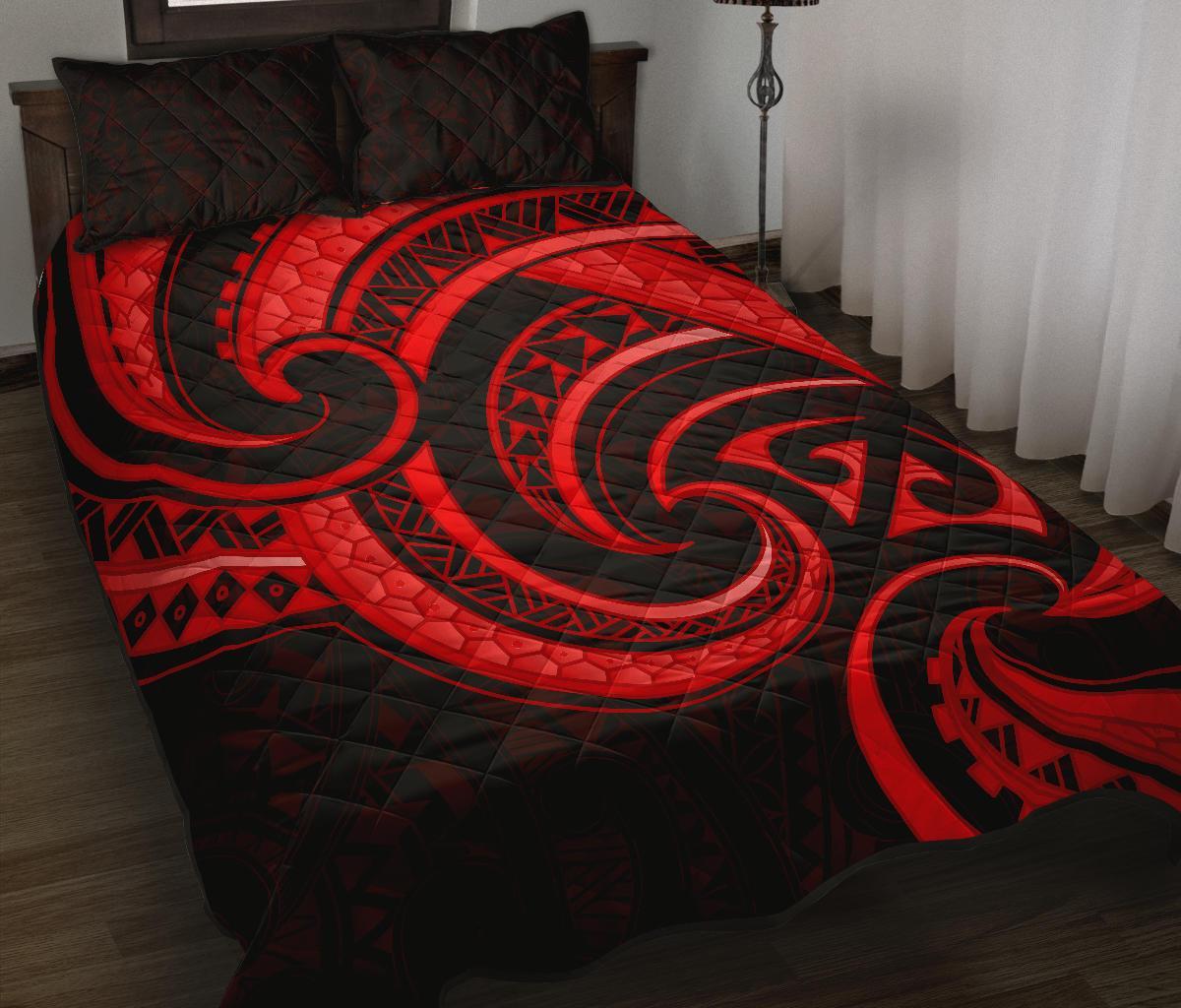 New Zealand Maori Mangopare Quilt Bed Set Polynesian - Red