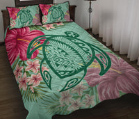 Hawaii Turtle Hibiscus Plumeria Quilt Bed Set - Hug Style - Polynesian Pride