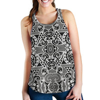 Polynesian Tribal Women's Racerback Tank Black White - Polynesian Pride