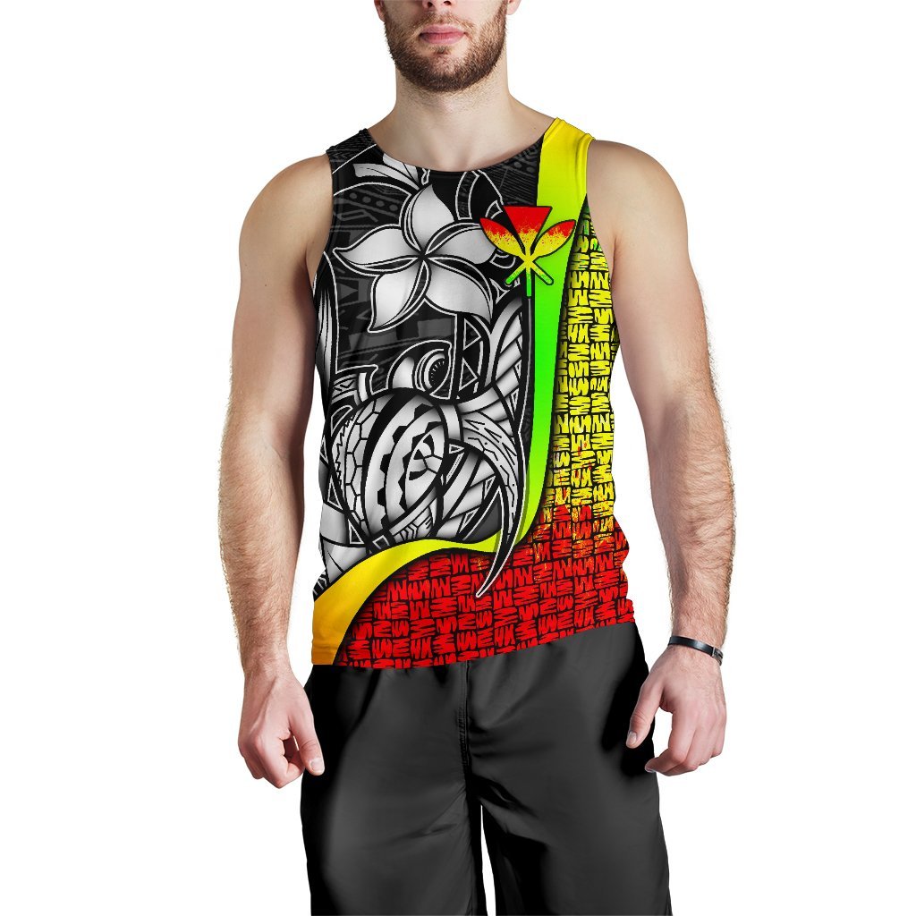 Polynesian Hawaii Men Tank Top Reggae - Turtle with Hook - Polynesian Pride