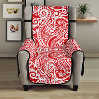 Tonga Chair Sofa Protector - Red Color Patterns Poly 23" Chair Black - Polynesian Pride
