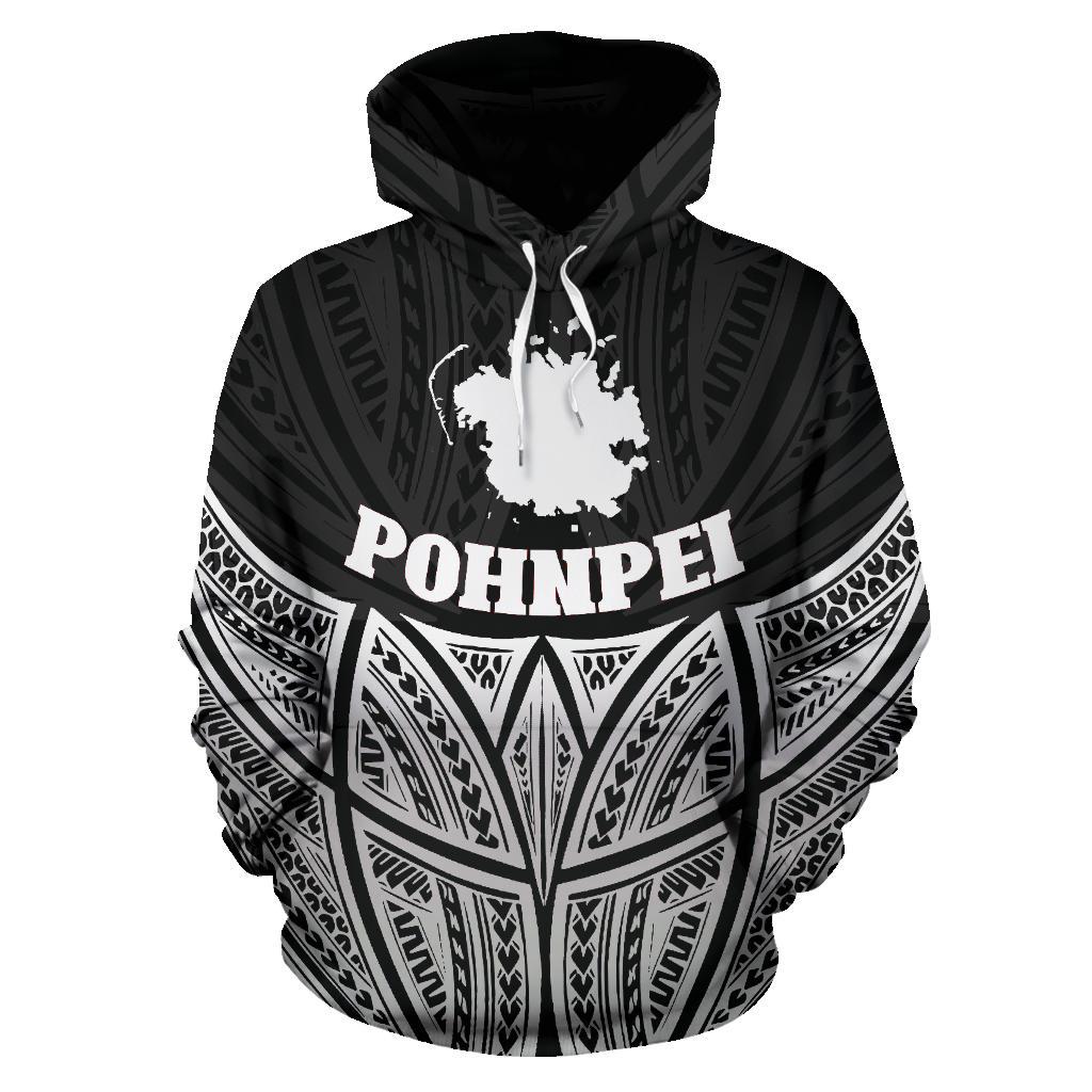 Pohnpei Polynesian Hoodie Black Pride Map nd Seal - Polynesian Pride