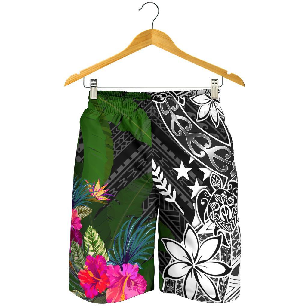 Kosrae Men Shorts - Turtle Plumeria Banana Leaf - Polynesian Pride