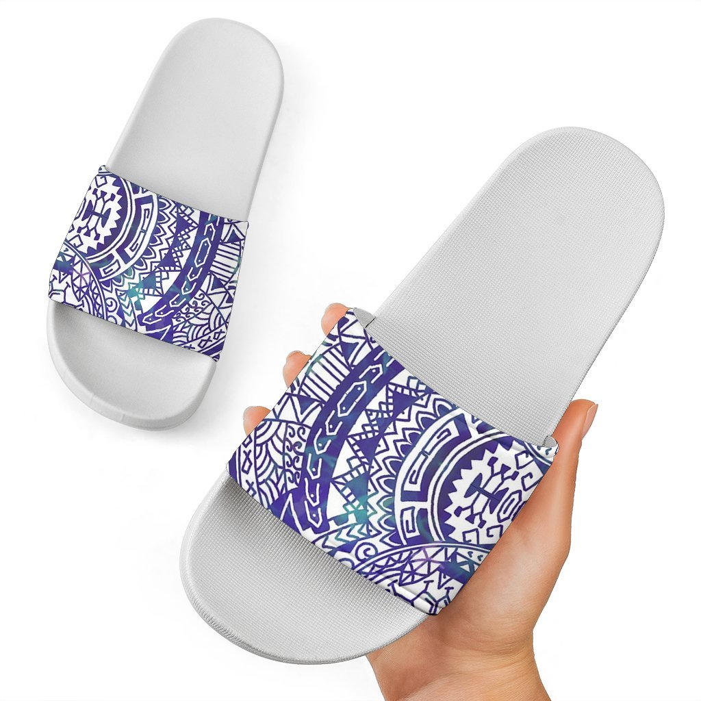 Polynesian Slide Sandals 04 White - Polynesian Pride