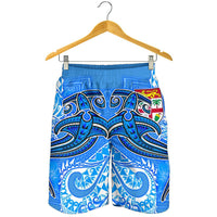 Fiji Men's Shorts - Blue Shark Polynesian Tattoo - Polynesian Pride