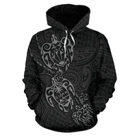 Hoodie Guam Family Turtles Map Polynesian Grey Unisex Grey - Polynesian Pride