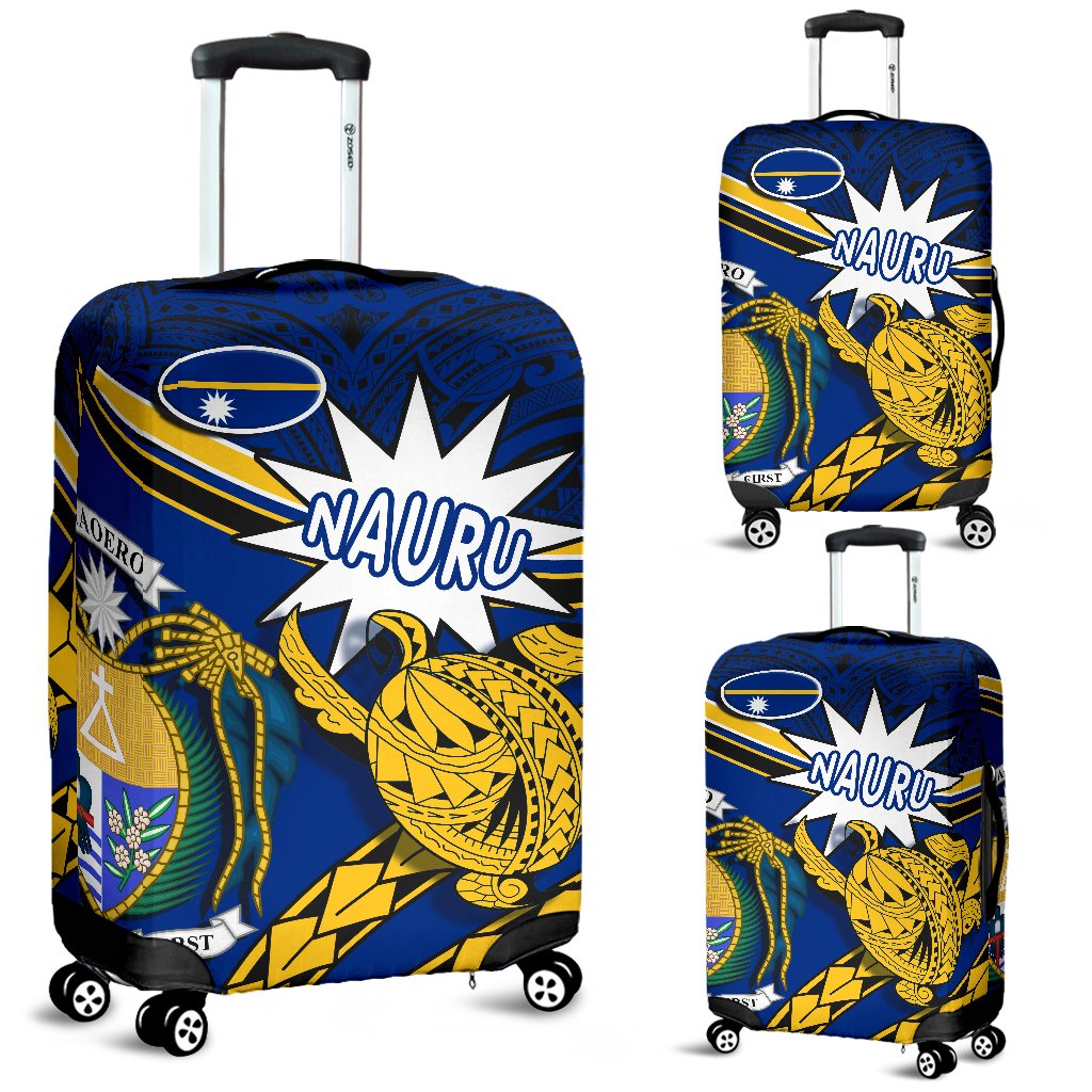 Nauru Rugby Luggage Covers Version Turtle Polynesian Blue - Polynesian Pride