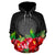 Northern Mariana Islands Polynesian Zip Hoodie Black Hibiscus - Polynesian Pride