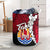 Tahiti Polynesian Laundry Basket - Tribal Wave Tattoo Blue Flag Style - Polynesian Pride