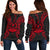 Vanuatu Polynesian Shoulder Sweater Map Red Red - Polynesian Pride