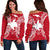 Papua New Guinea Polynesian Shoulder Sweater Map Red White Red - Polynesian Pride