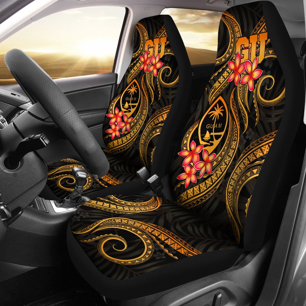 Guam Polynesian Car Seat Covers - Gold Plumeria Universal Fit GOLD - Polynesian Pride