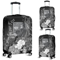 Fiji Custom Personalised Luggage Covers - Humpback Whale with Tropical Flowers (White) - Polynesian Pride