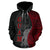 Guam Polynesian Zip up Hoodie Coconut Tree Red - Polynesian Pride