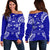 Fiji Polynesian Shoulder Sweater Map Blue Blue - Polynesian Pride