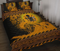 Cook Island Quilt Bed Sets Wave Gold Black - Polynesian Pride
