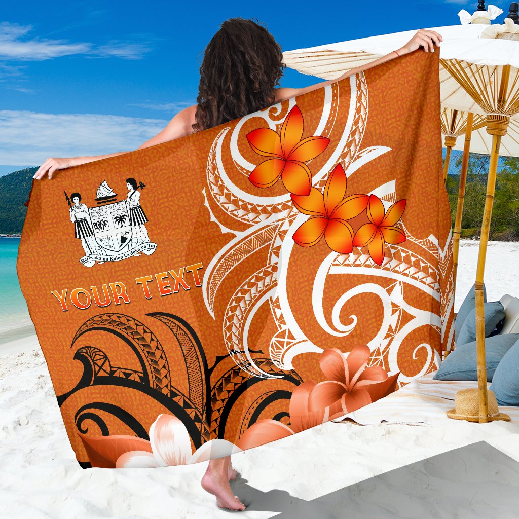 Custom Fiji Personalised Sarong - Fijian Spirit One Style One Size Orange - Polynesian Pride