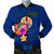 Tahiti Polynesian Men's Bomber Jacket - Floral With Seal Blue Blue - Polynesian Pride