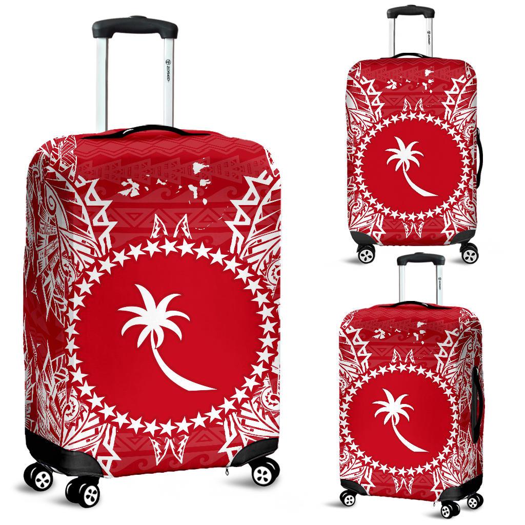 Chuuk Polynesian Luggage Covers Map Red White Red - Polynesian Pride