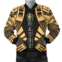 Nauru Men Bomber Jackets - Polynesian Tattoo Gold Gold - Polynesian Pride