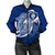 Guam Women's Bomber Jacket Shark Coat Of Arms Blue - Polynesian Pride