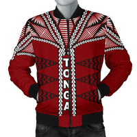 Tonga Polynesian Men's Bomber Jacket - Tongan Ngatu Pattern - Polynesian Pride