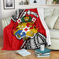 Tonga Rugby Premium Blanket Polynesian Style Pinwheel White - Polynesian Pride