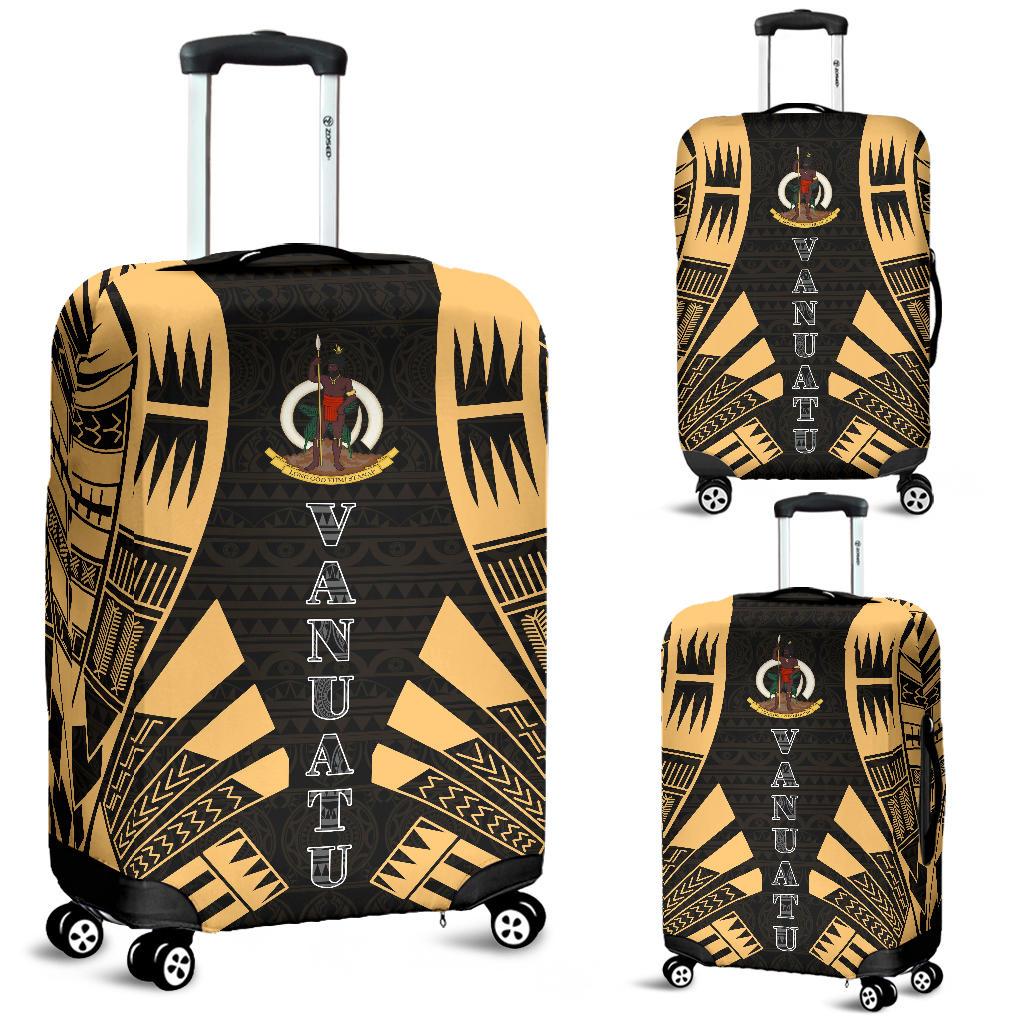 Vanuatu Luggage Cover - Polynesian Tattoo Gold Gold - Polynesian Pride