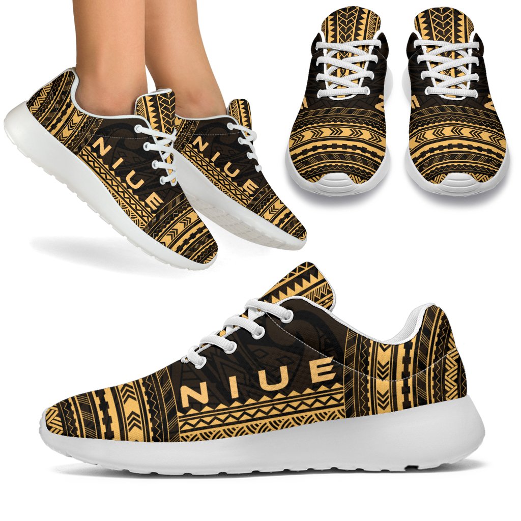Niue Sporty Sneakers - Polynesian Chief Gold Version White - Polynesian Pride