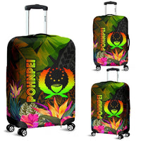 Pohnpei Polynesian Luggage Covers - Hibiscus and Banana Leaves - Polynesian Pride